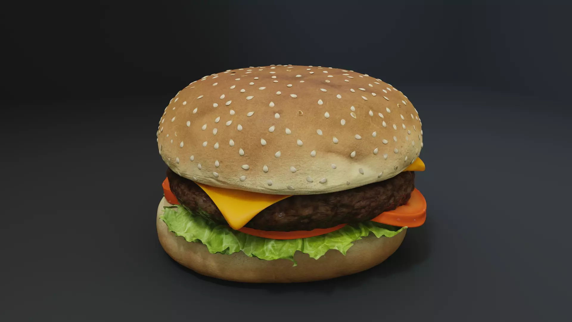 3D Cheeseburger with package model 3D model_3