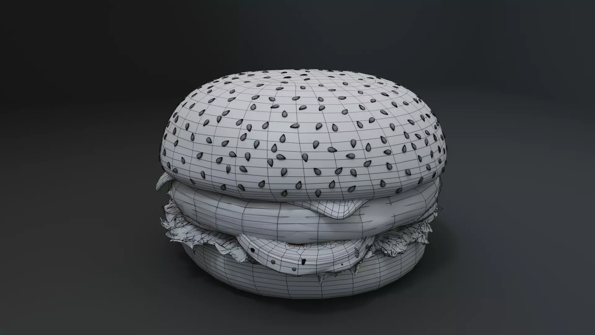 3D Cheeseburger with package model 3D model_23
