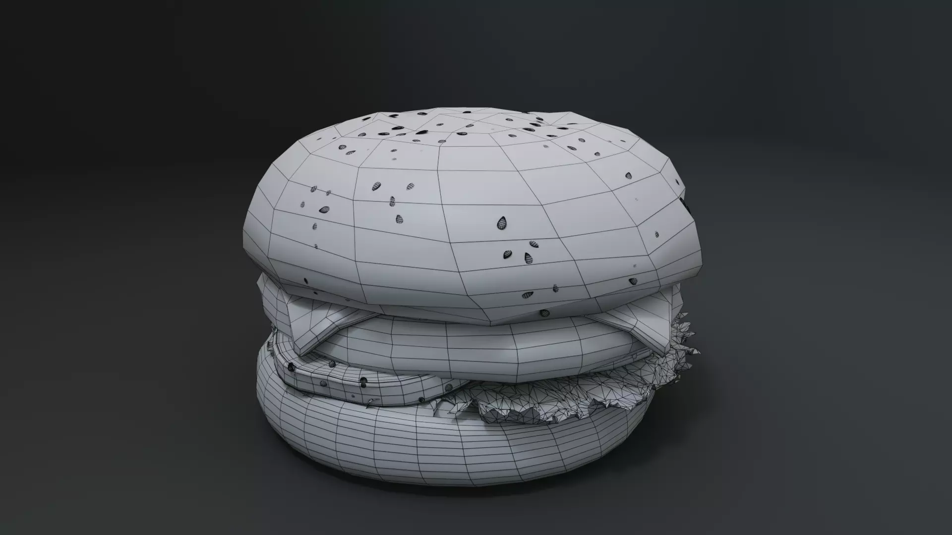 3D Cheeseburger with package model 3D model_15
