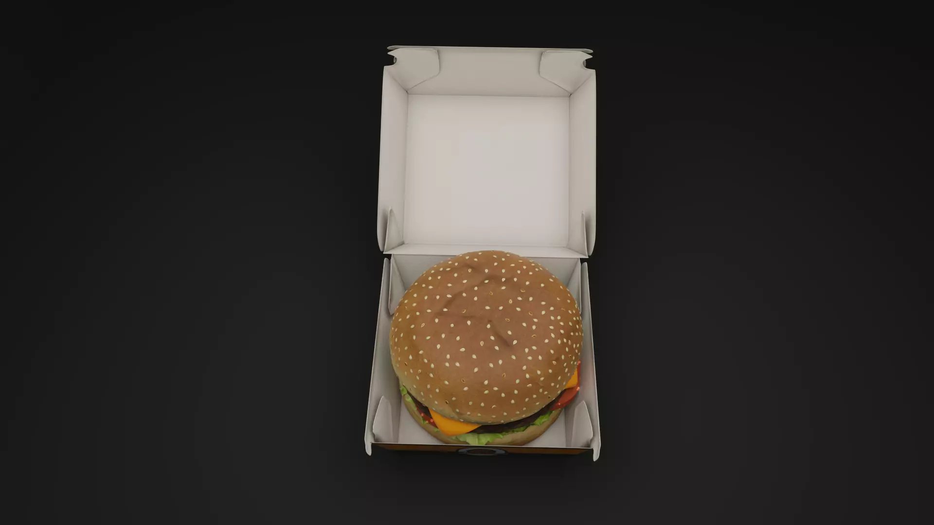 3D Cheeseburger with package model 3D model_8