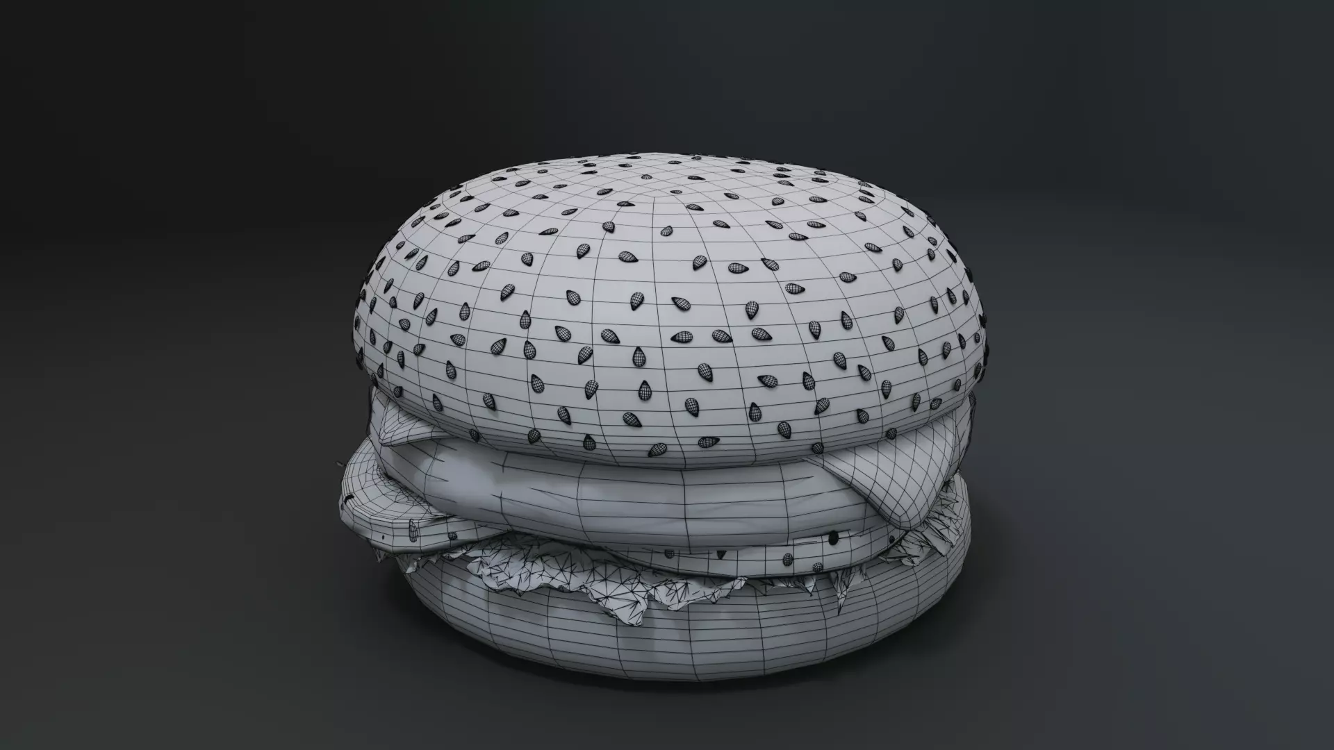 3D Cheeseburger with package model 3D model_25