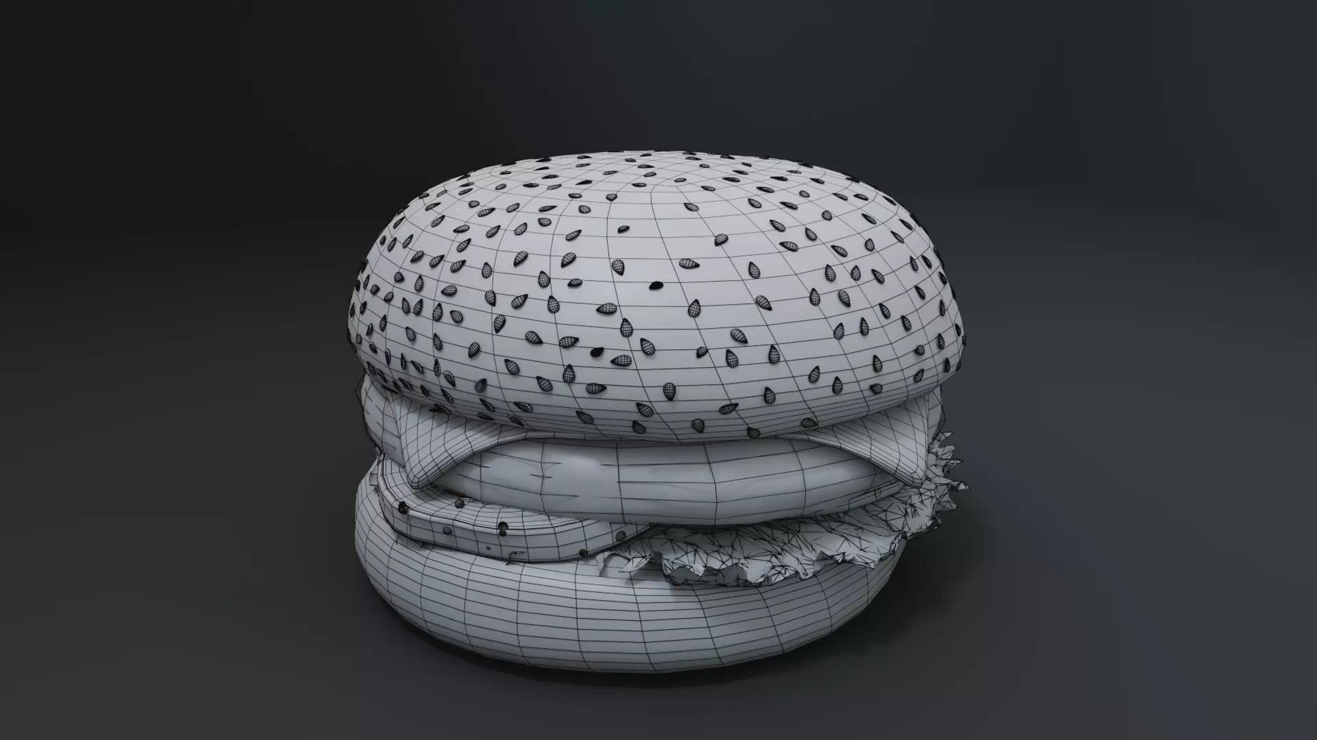3D Cheeseburger with package model 3D model_21