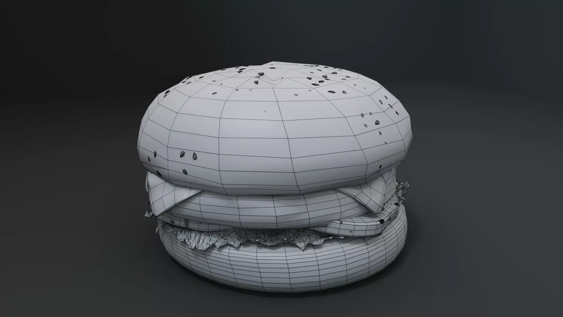 3D Cheeseburger with package model 3D model_20