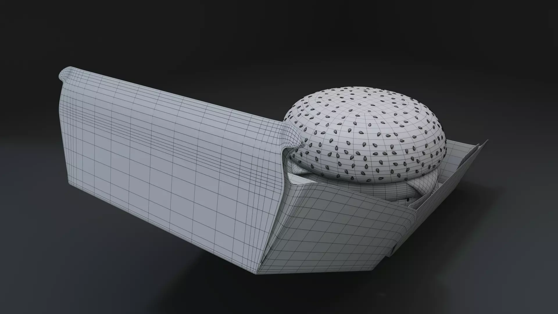 3D Cheeseburger with package model 3D model_13