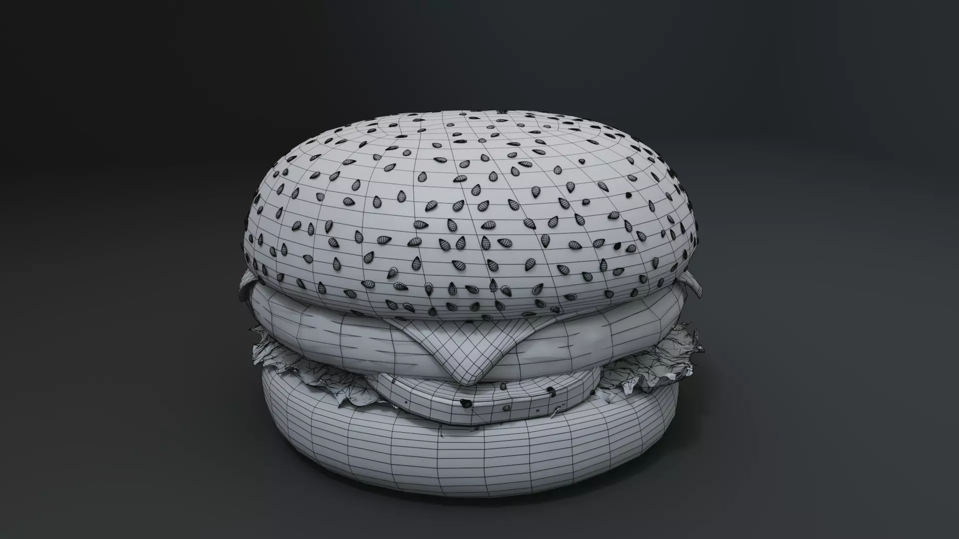 3D Cheeseburger with package model 3D model_22