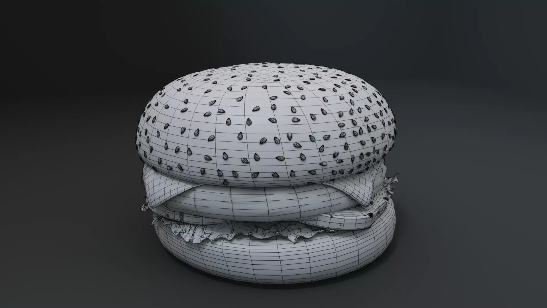 3D Cheeseburger with package model 3D model_26