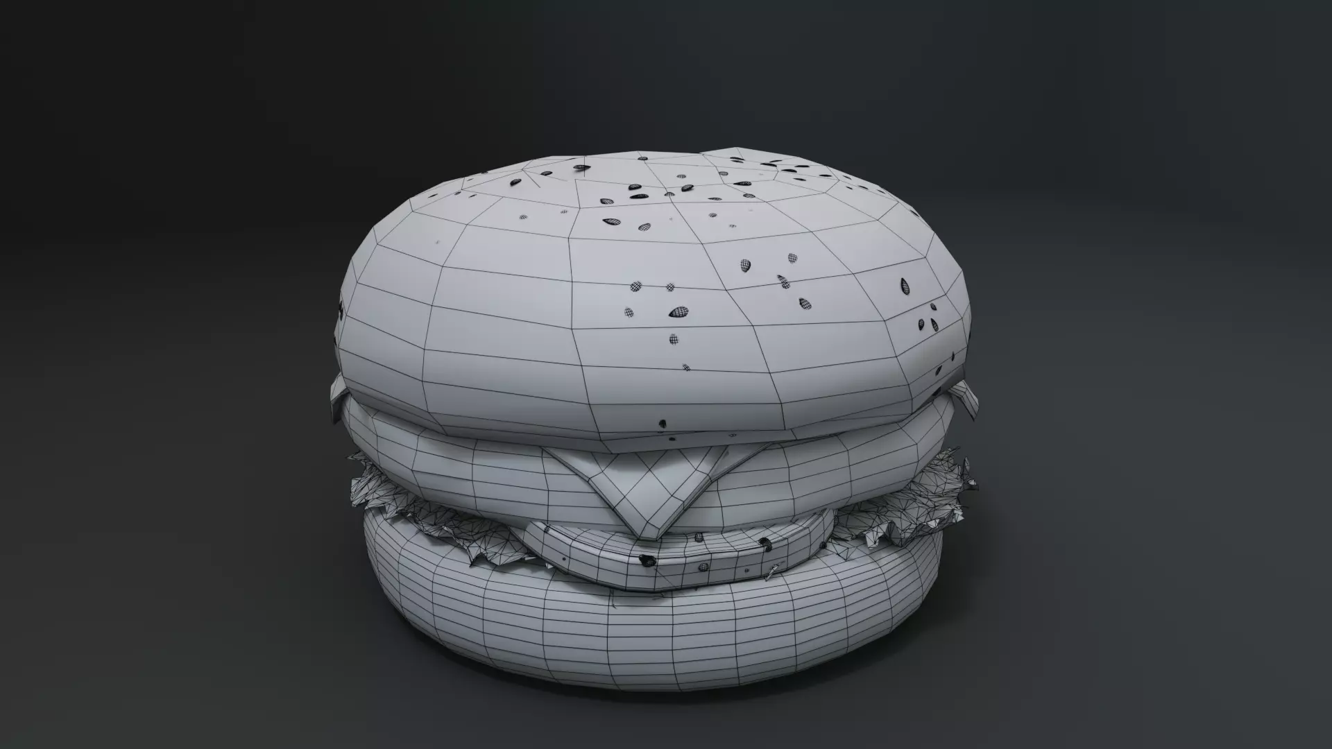 3D Cheeseburger with package model 3D model_16