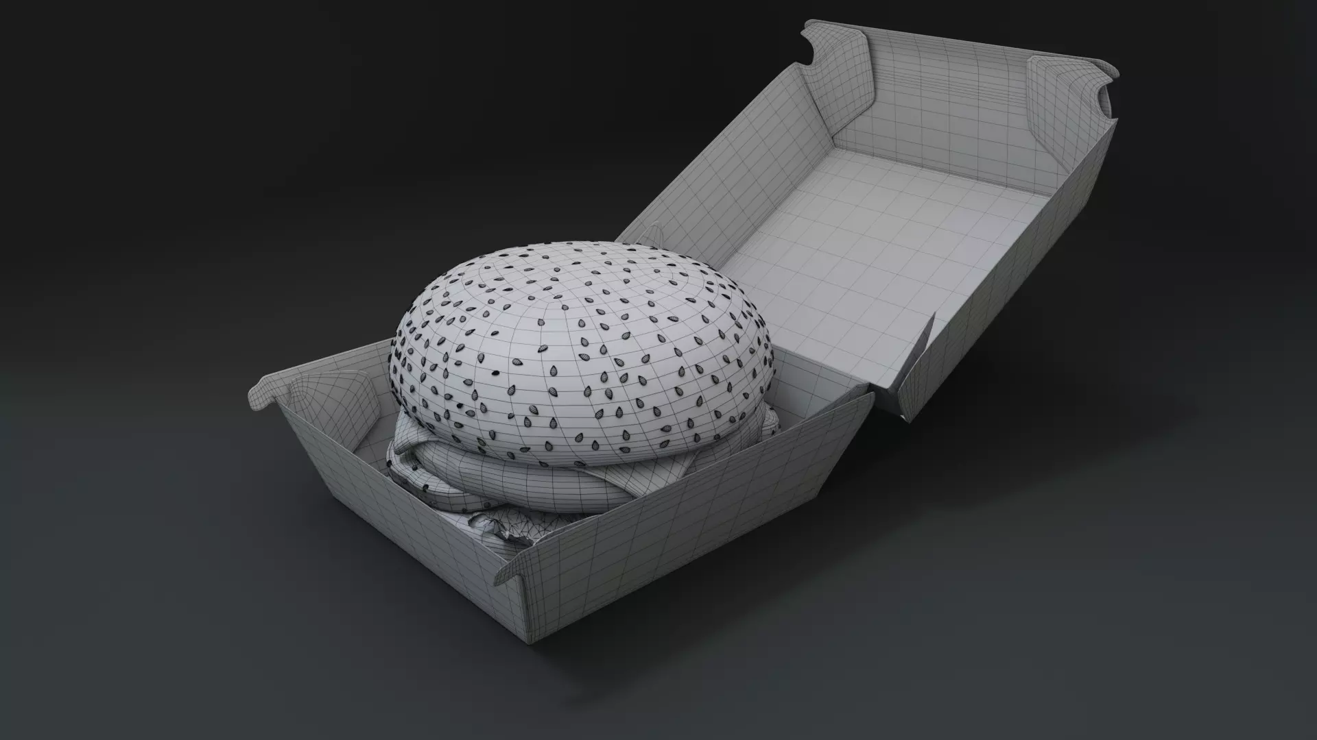 3D Cheeseburger with package model 3D model_12