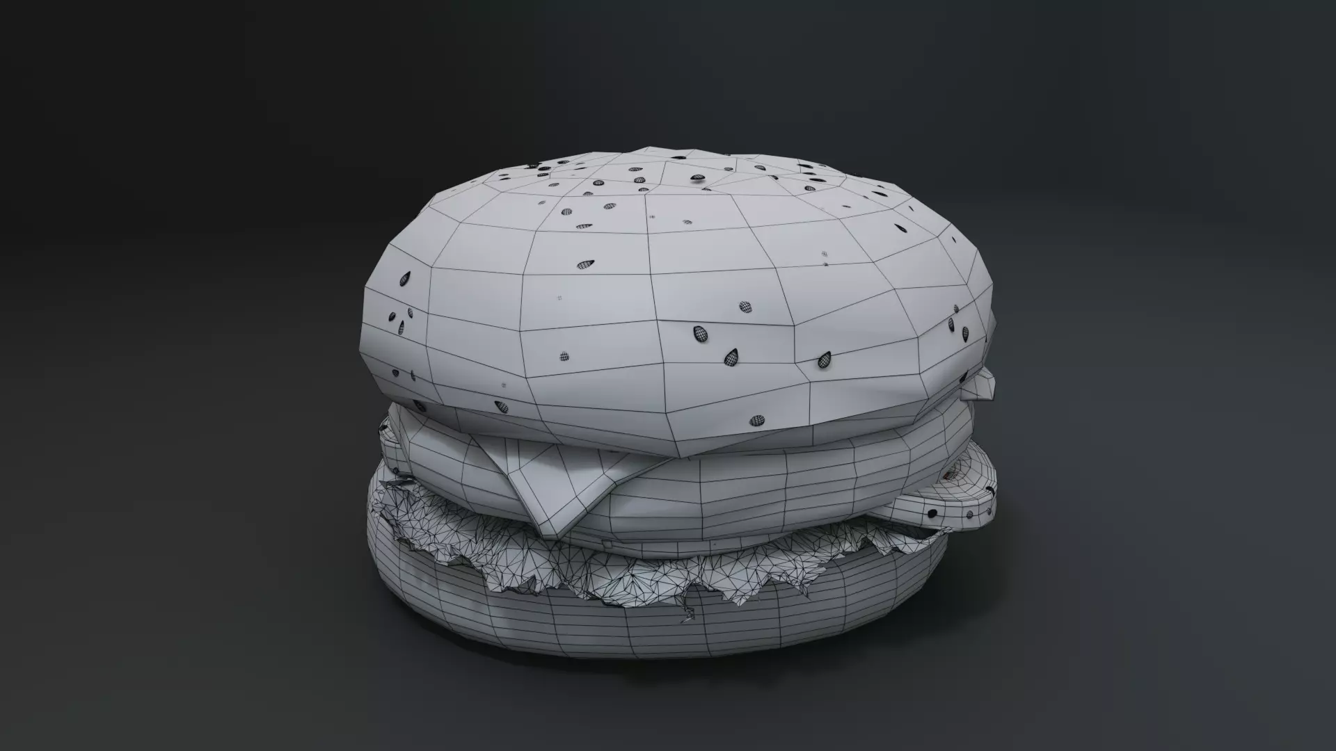 3D Cheeseburger with package model 3D model_17