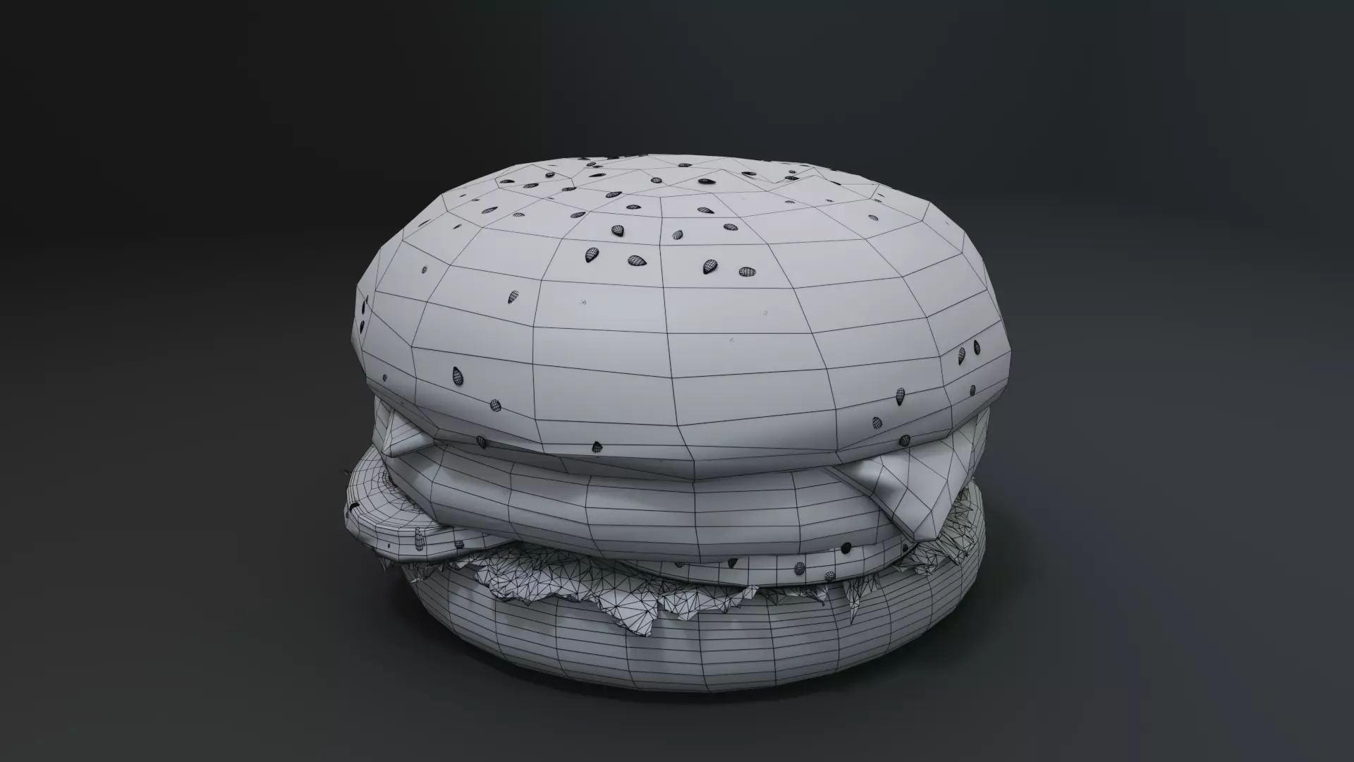 3D Cheeseburger with package model 3D model_19