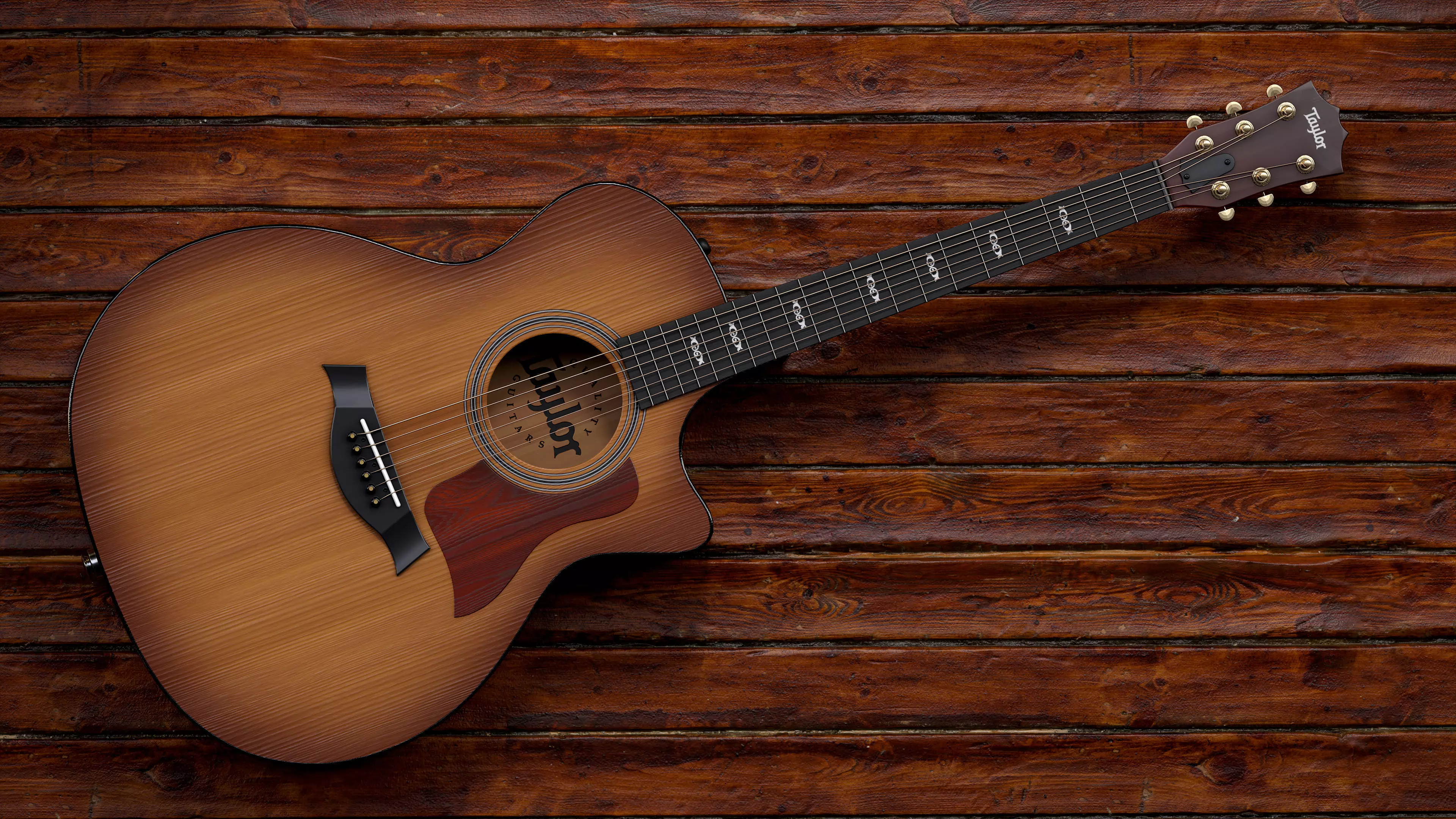 Guitar Low-poly 3D model_3