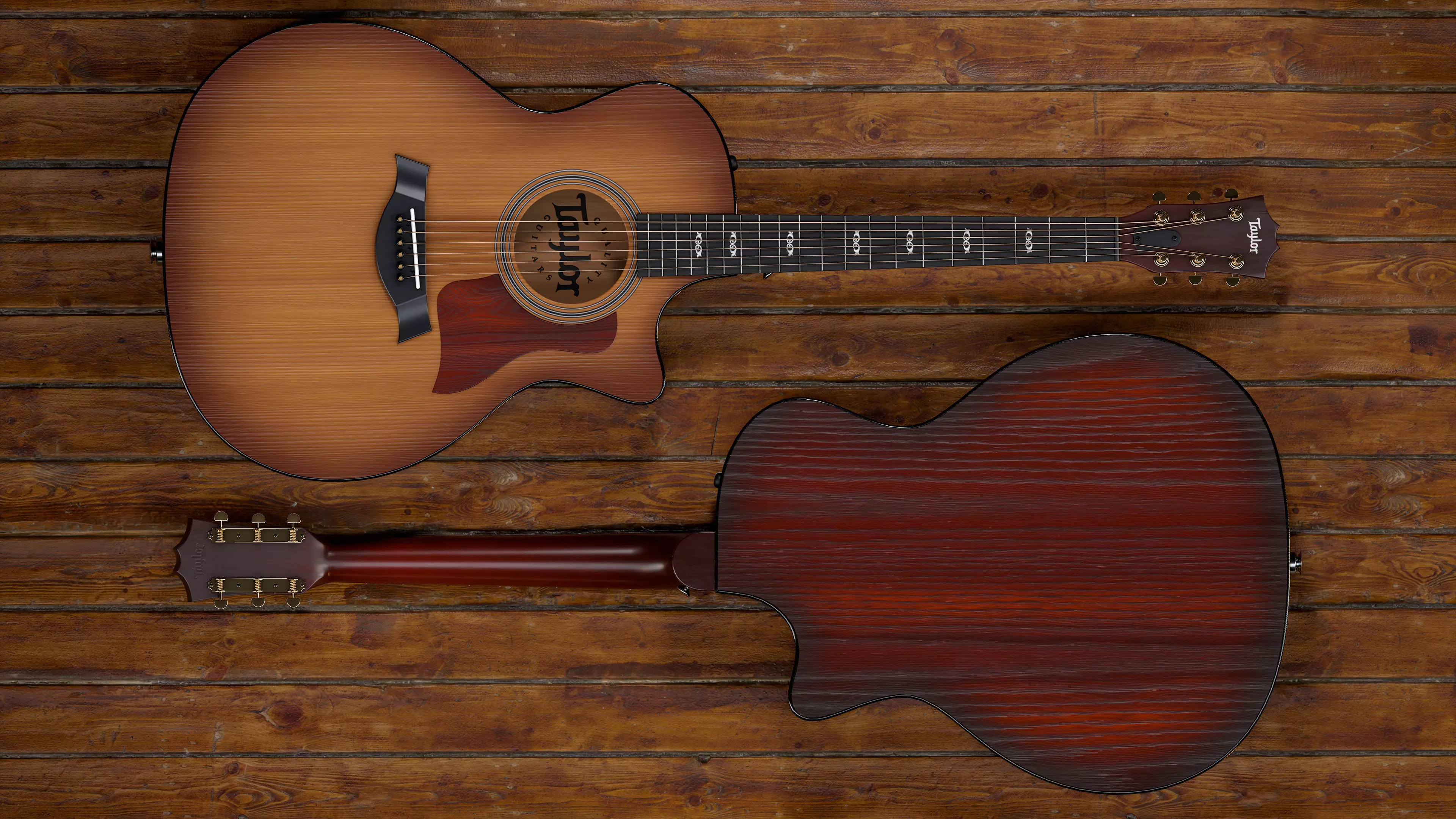 Guitar Low-poly 3D model_4