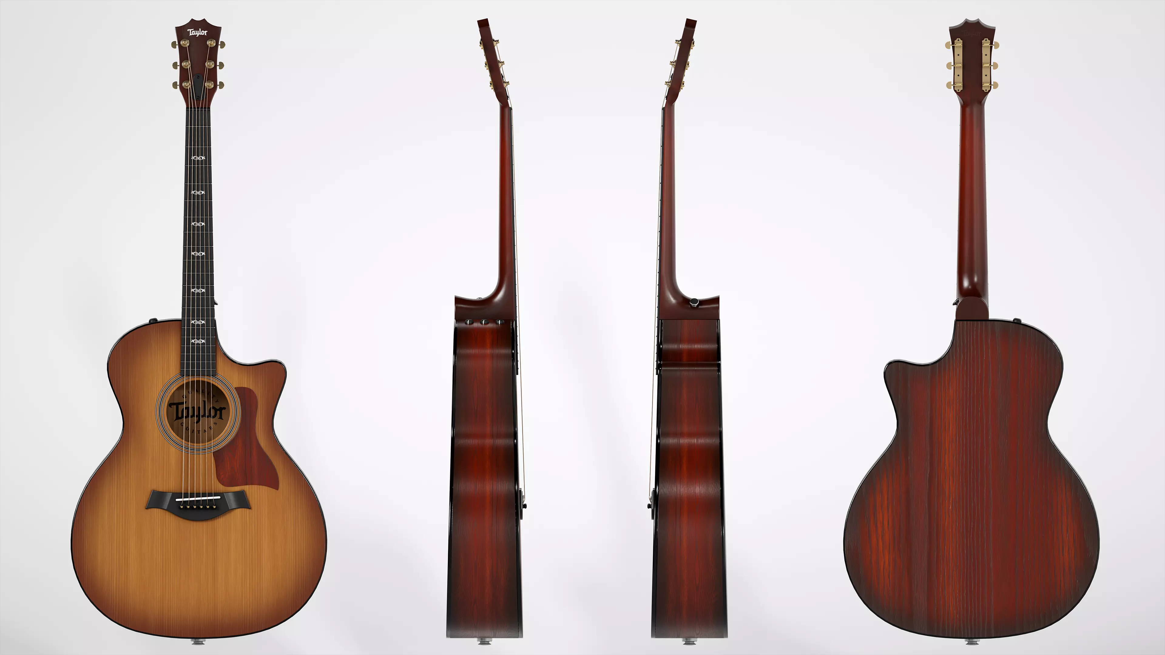 Guitar Low-poly 3D model_7