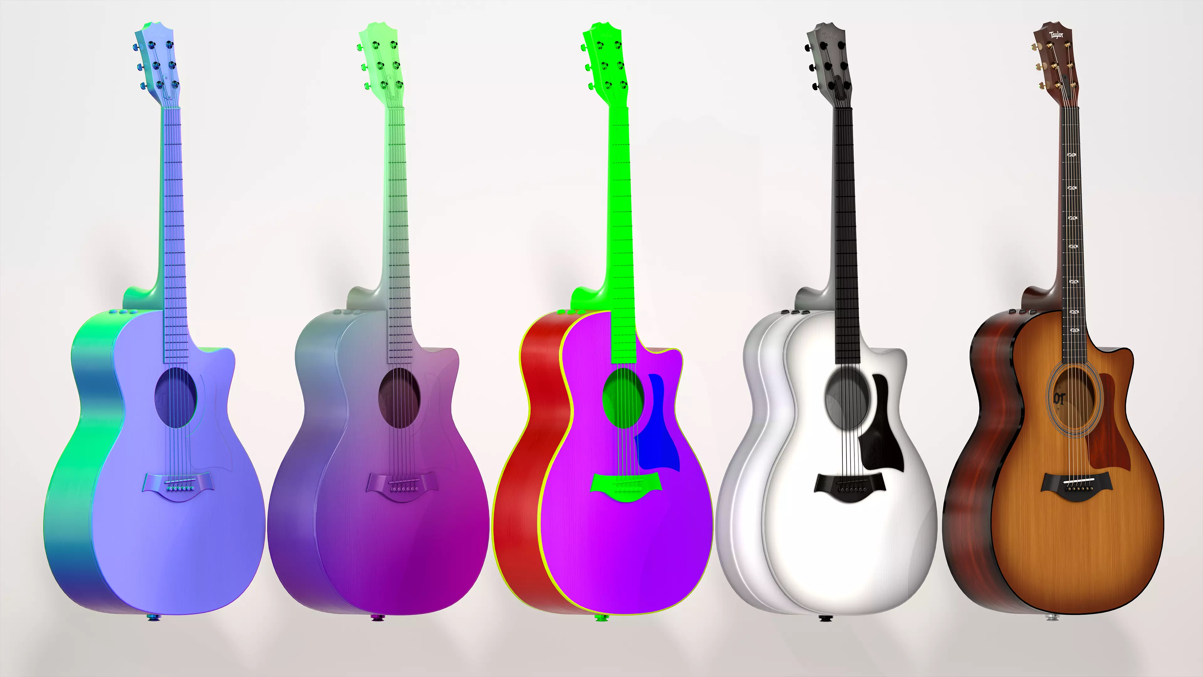 Guitar Low-poly 3D model_8
