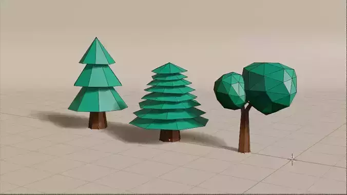 Low Poly Trees Pack  Stylized Game Asset  Blender  FBX  OBJ