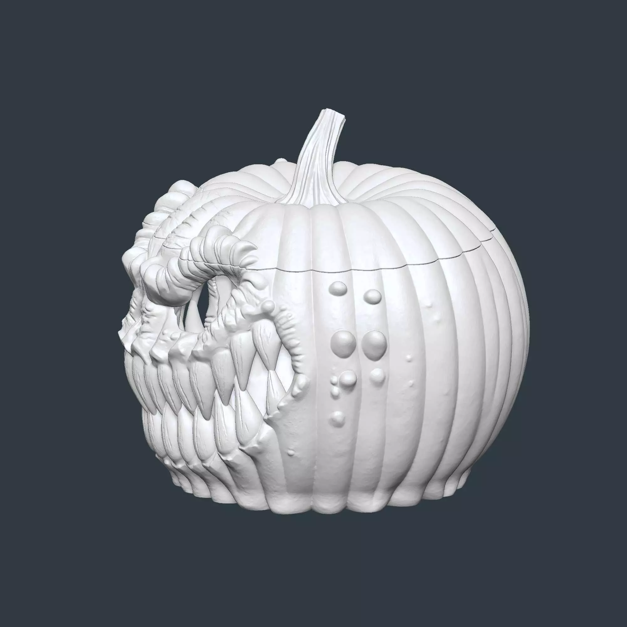 Halloween Pumpkin Candy Basket 3D Model STL 3D print model_6
