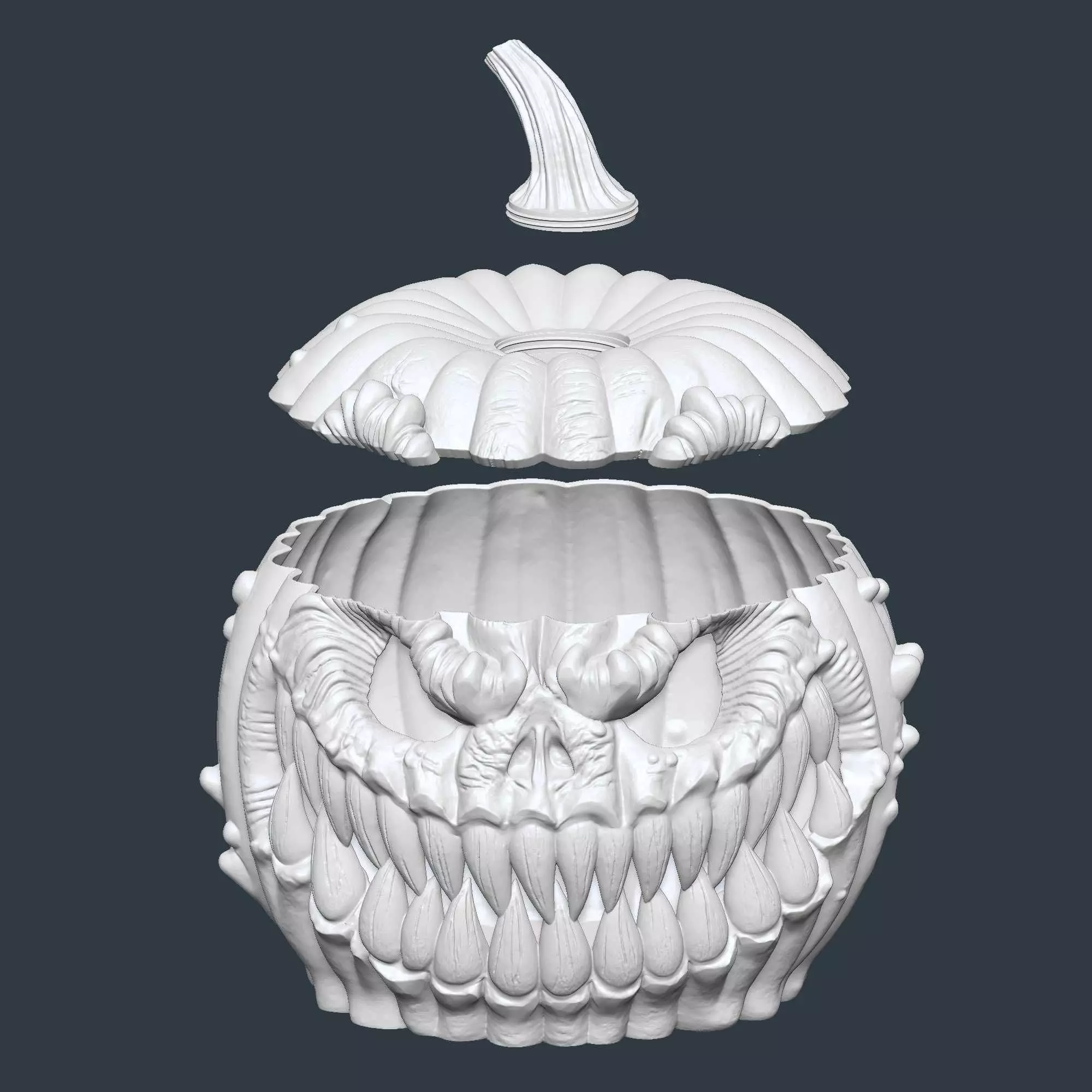 Halloween Pumpkin Candy Basket 3D Model STL 3D print model_2