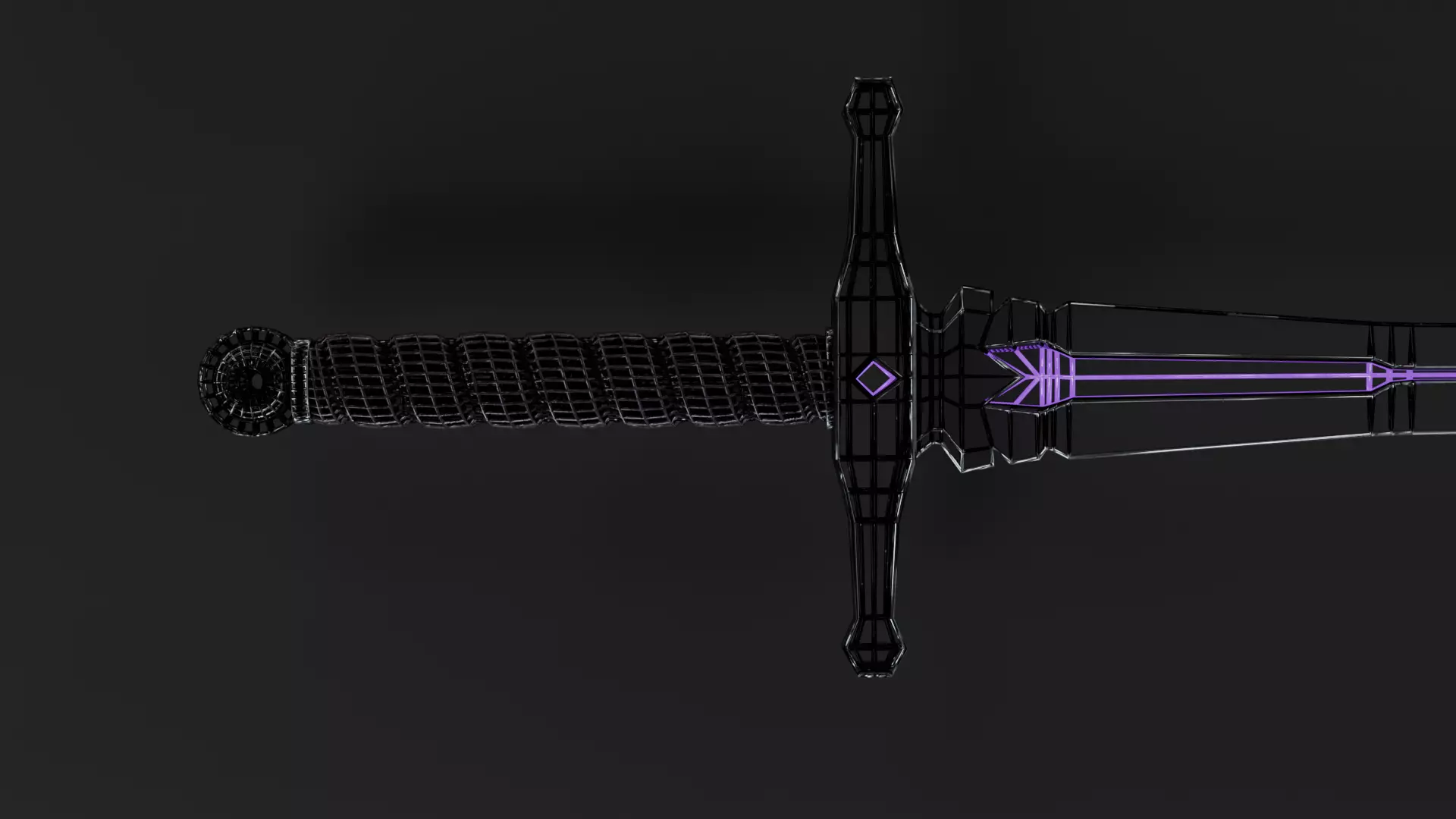 medieval fantasy sword The Violet Requiem vol1-game ready PBR  Low-poly 3D model_6