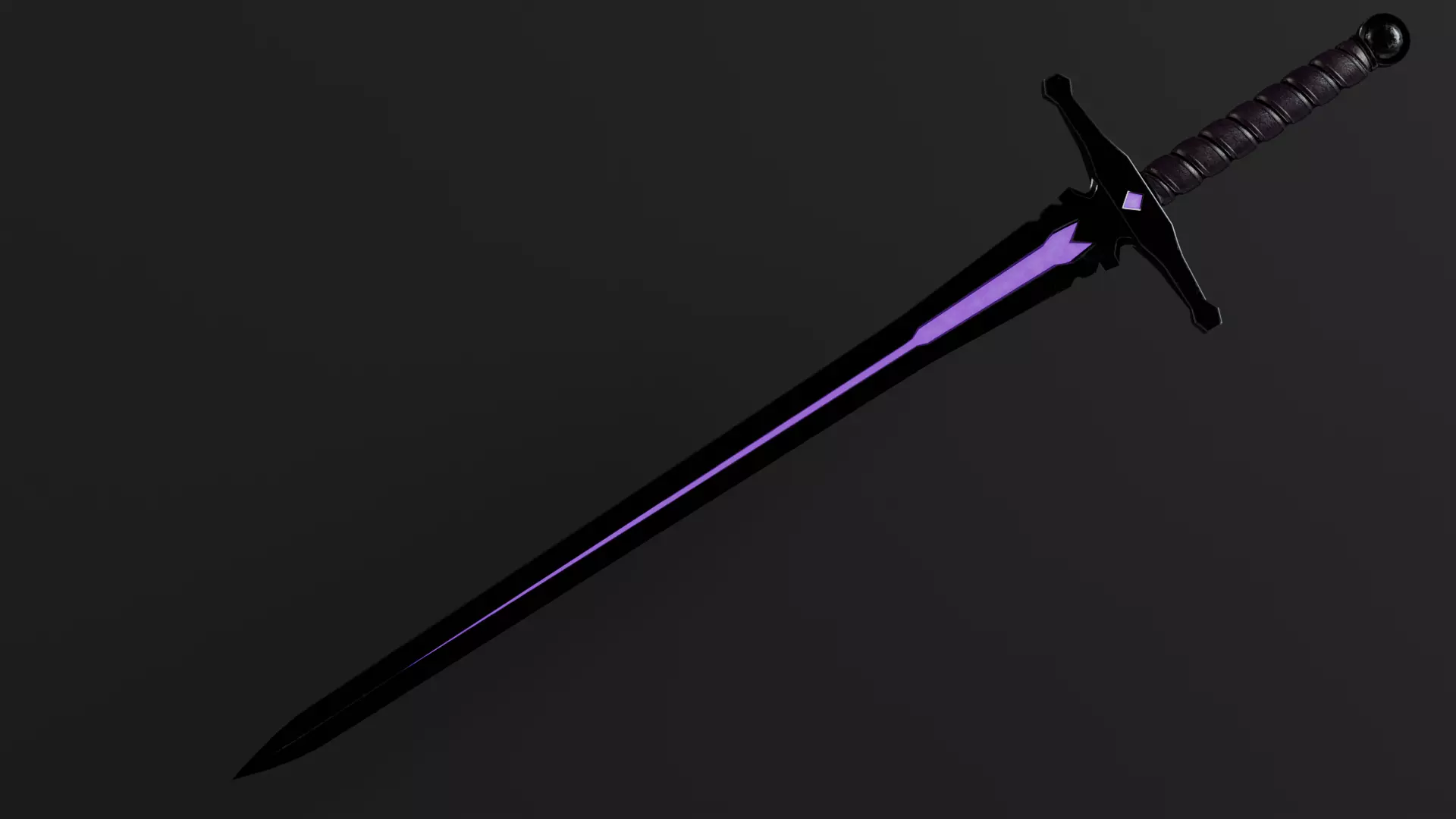 medieval fantasy sword The Violet Requiem vol1-game ready PBR  Low-poly 3D model_0