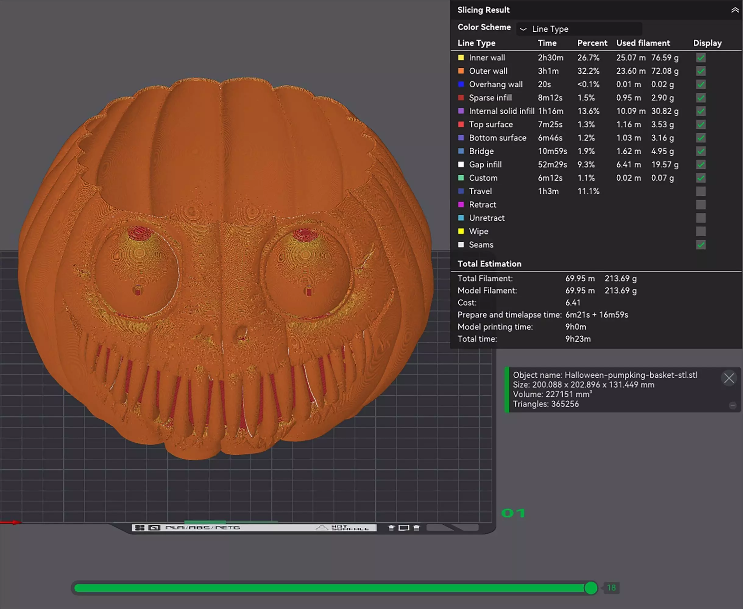 Halloween Pumpkin Basket STL File 3D Printable No Supports 3D print model_3