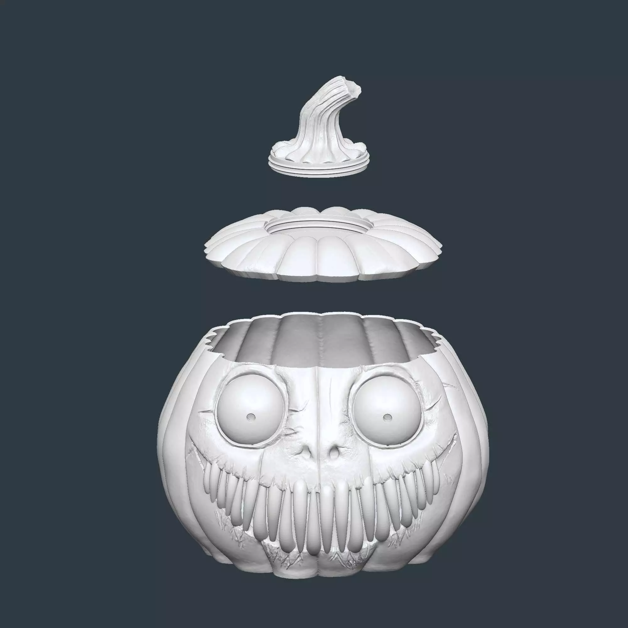 Halloween Pumpkin Basket STL File 3D Printable No Supports 3D print model_6