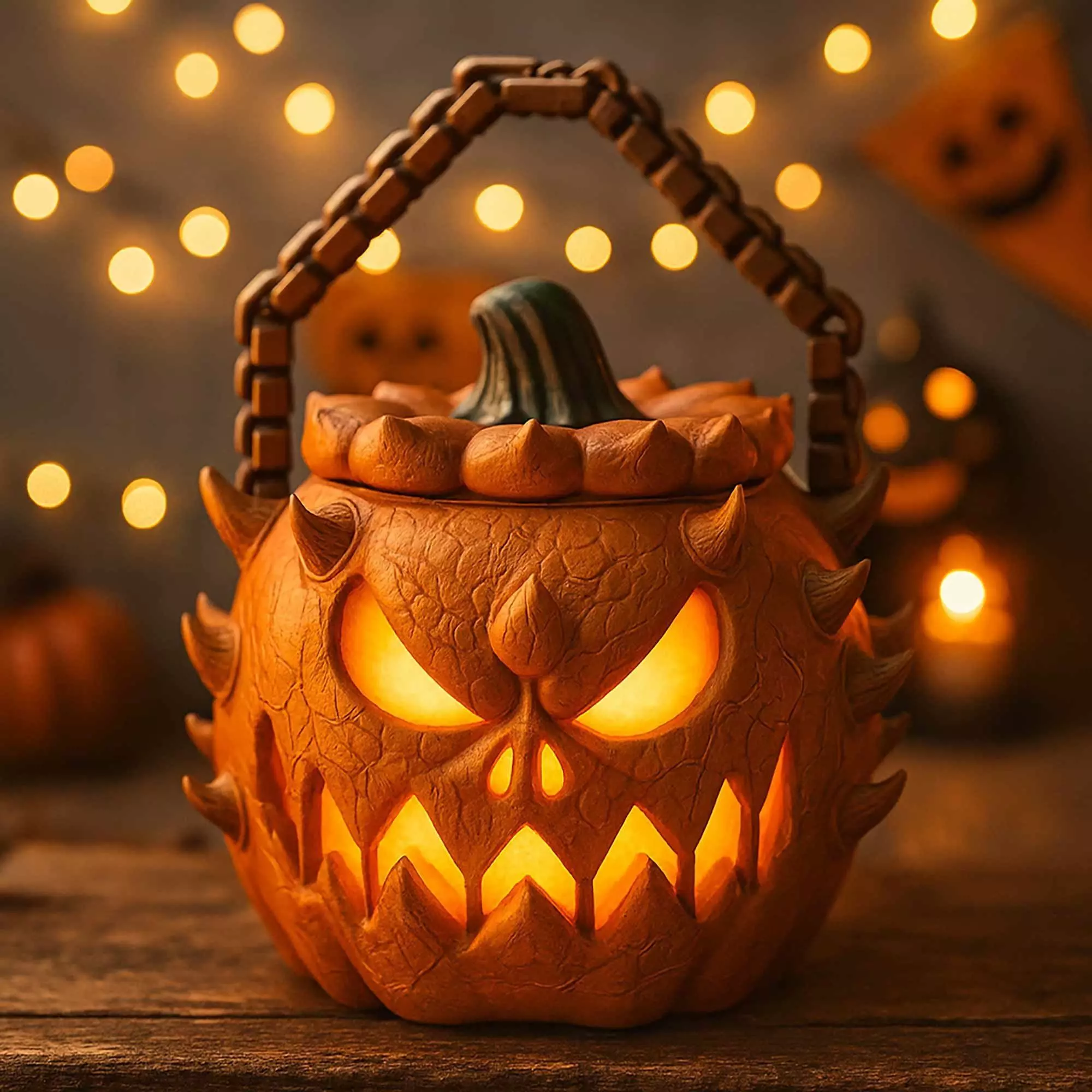 Halloween Pumpkin Basket STL File 3D Printable No Supports 3D print model