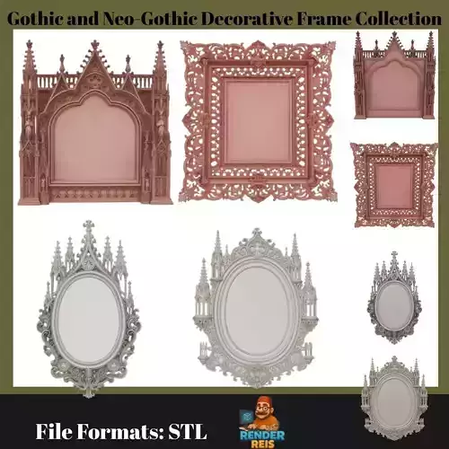 Gothic and Neo Gothic Decorative Frame Collection 3D print model