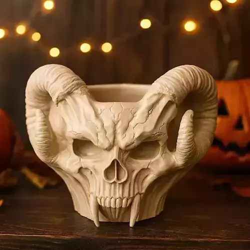 Witch Cauldron Basket STL File 3D Printable No Supports