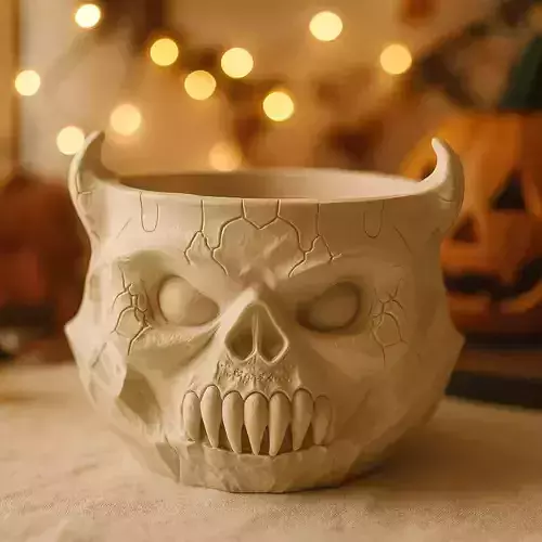 Gargoyle Halloween Basket STL File 3D Printable No Supports