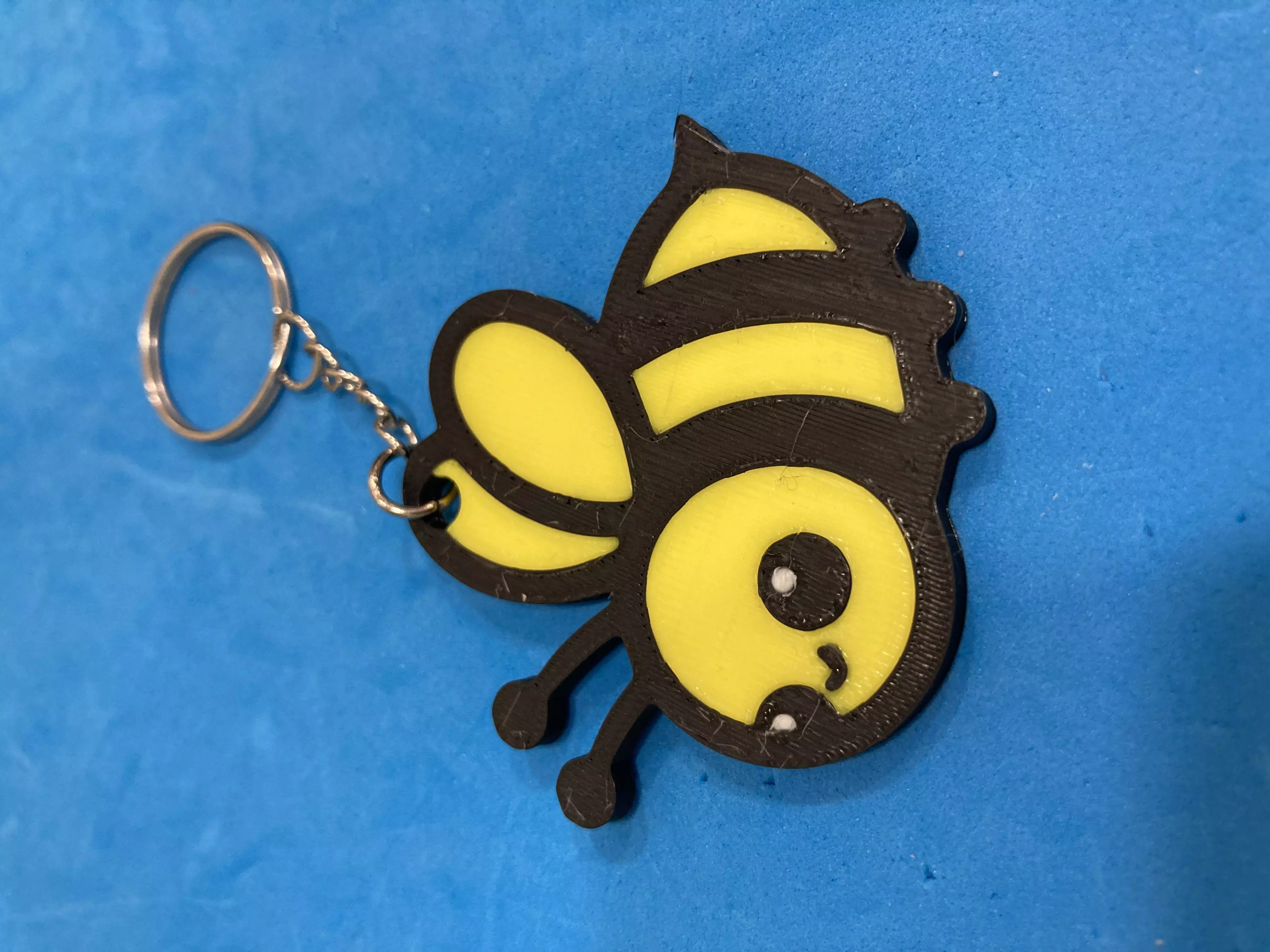Spring happy bee keychain Llavero Abeja Feliz 3D print model_0