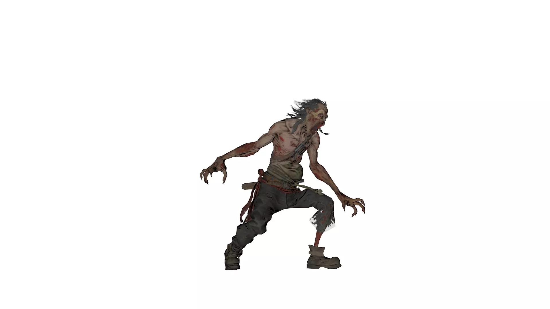 Realistic Zombie  Infected Creature 3D Model  Game Ready Low-poly 3D model_5