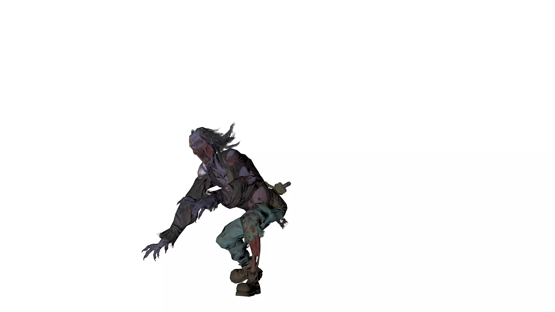 Realistic Zombie  Infected Creature 3D Model  Game Ready Low-poly 3D model_13