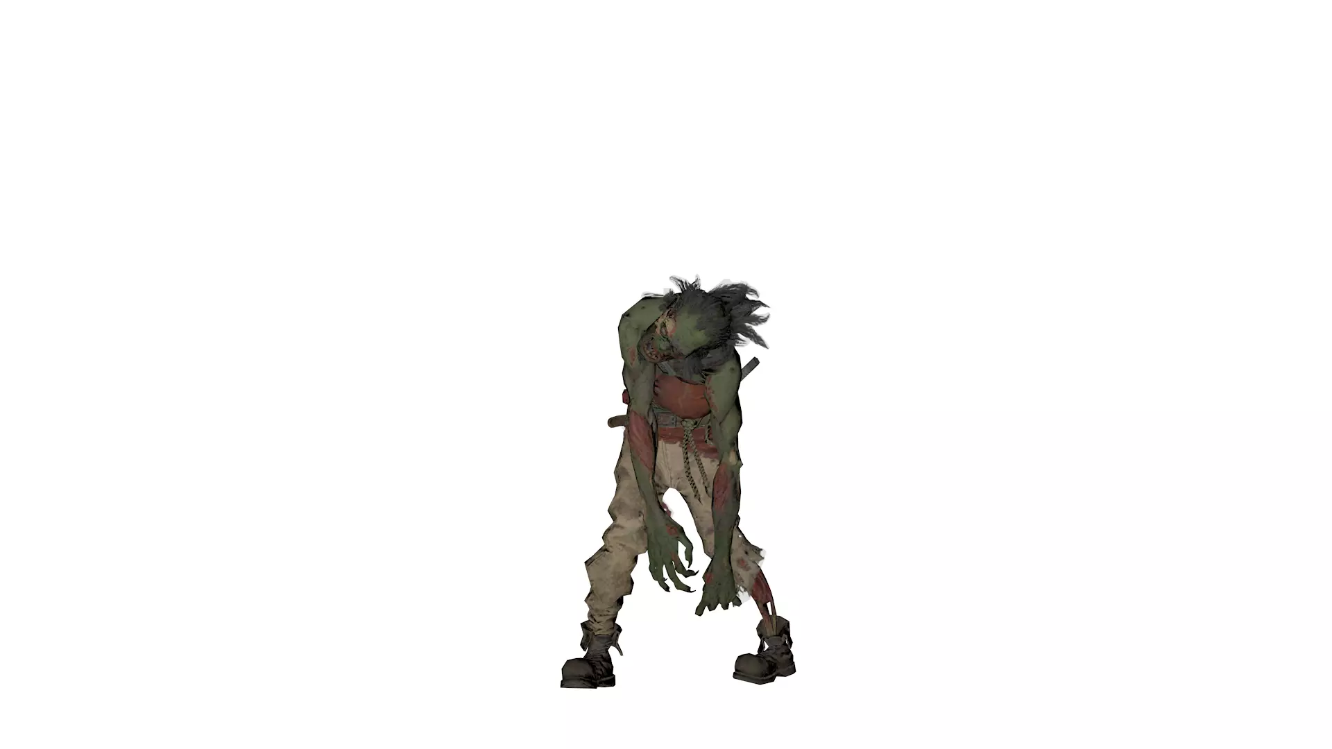 Realistic Zombie  Infected Creature 3D Model  Game Ready Low-poly 3D model_16