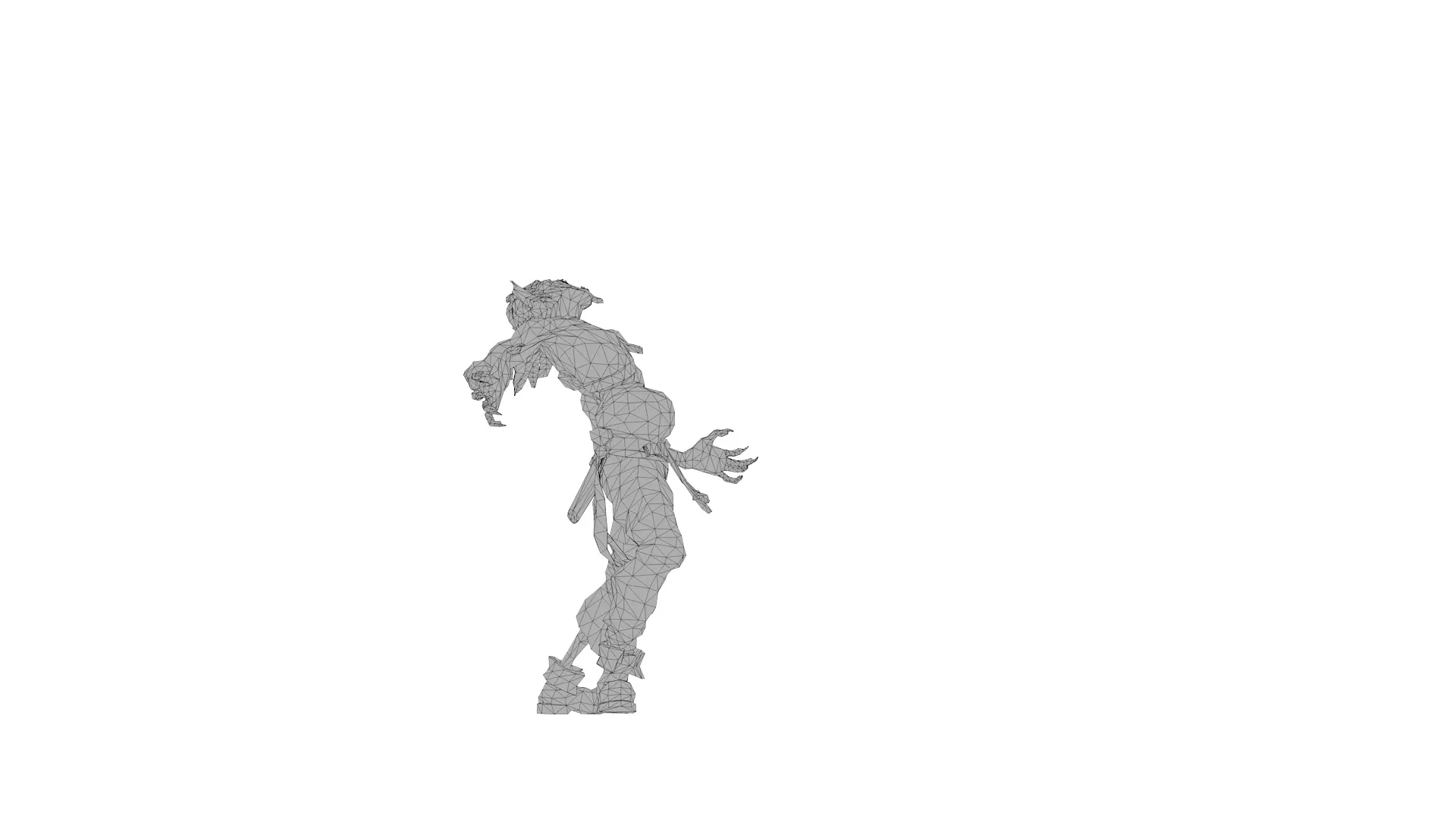 Realistic Zombie  Infected Creature 3D Model  Game Ready Low-poly 3D model_9