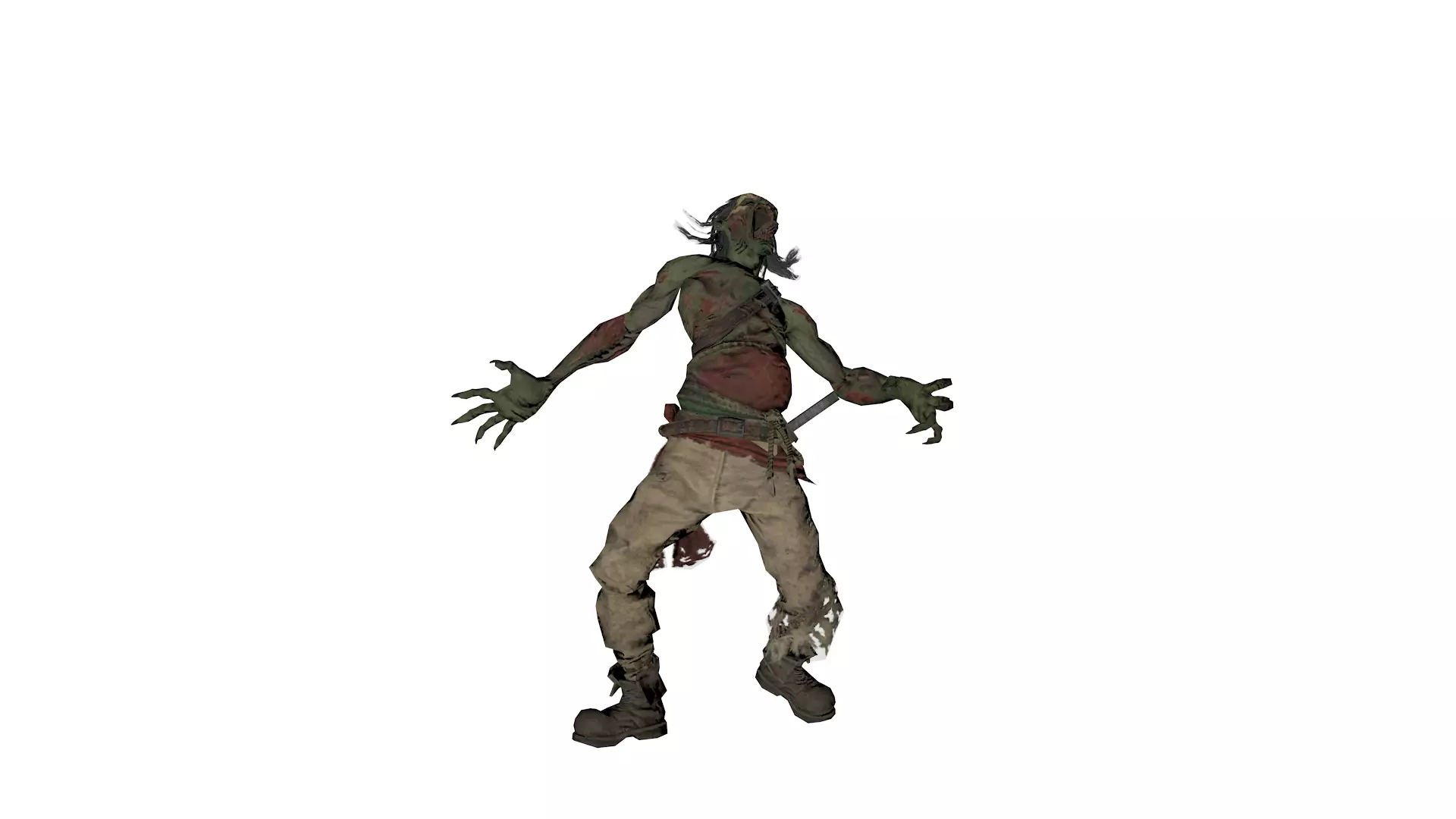 Realistic Zombie  Infected Creature 3D Model  Game Ready Low-poly 3D model_7