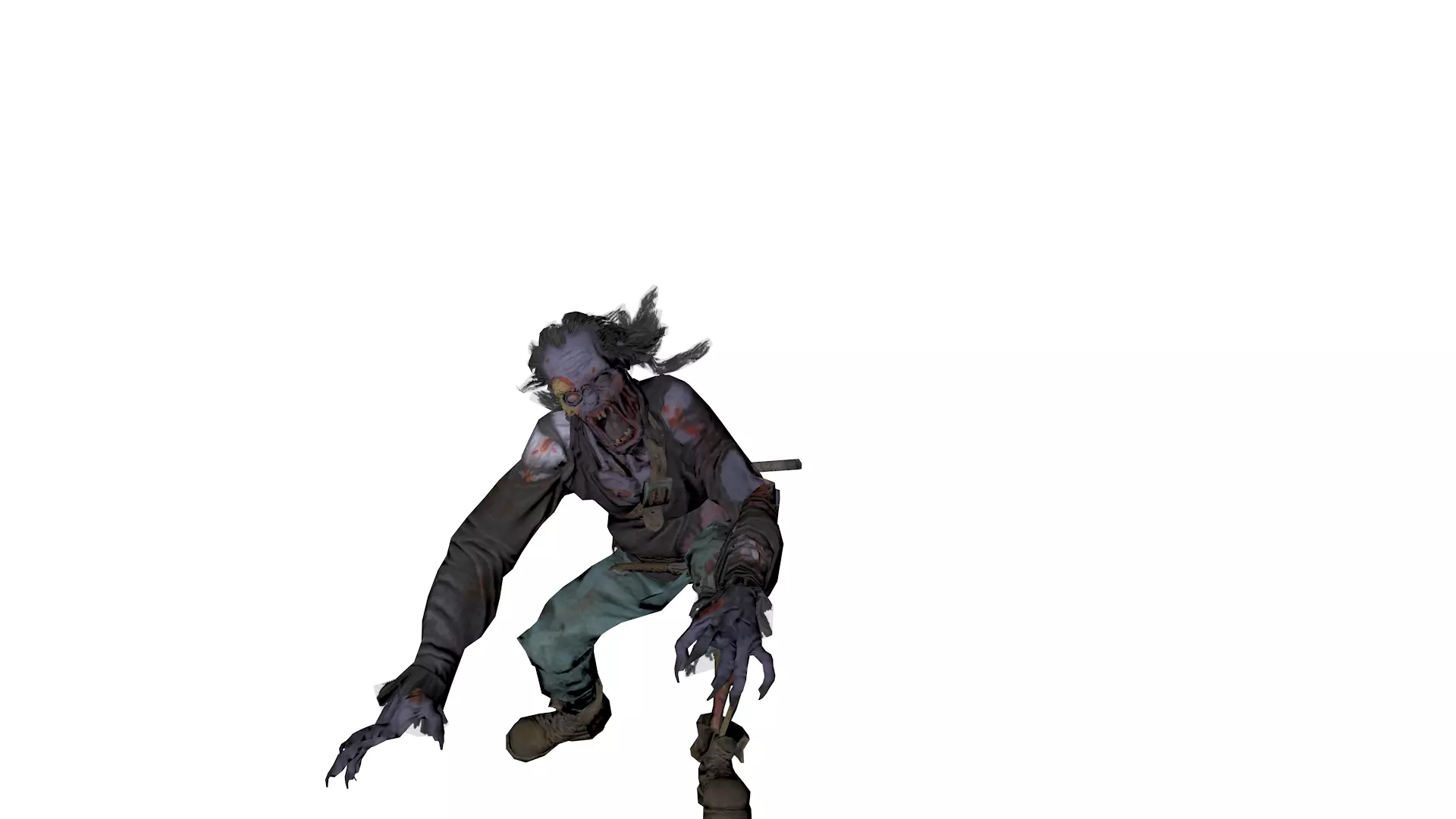 Realistic Zombie  Infected Creature 3D Model  Game Ready Low-poly 3D model_14