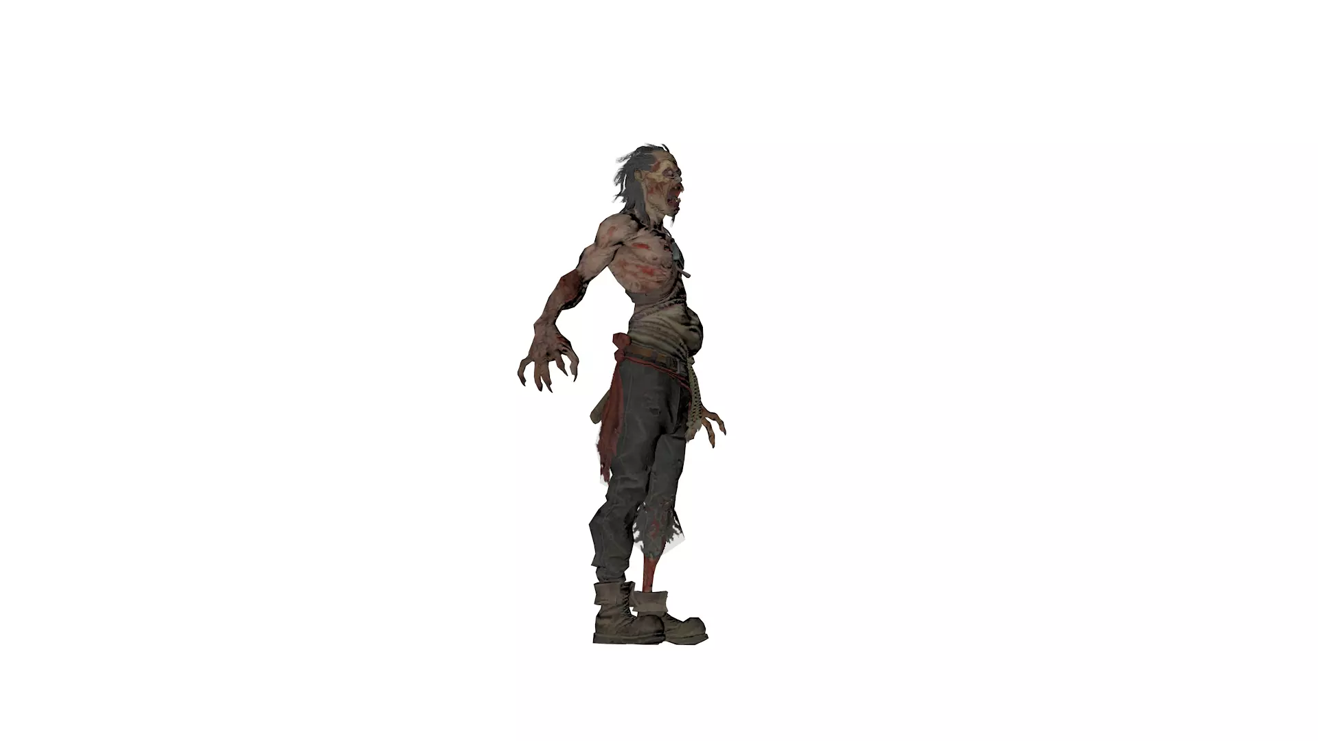 Realistic Zombie  Infected Creature 3D Model  Game Ready Low-poly 3D model_21