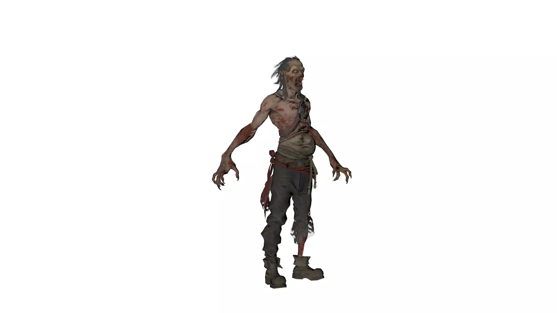 Realistic Zombie  Infected Creature 3D Model  Game Ready Low-poly 3D model_19