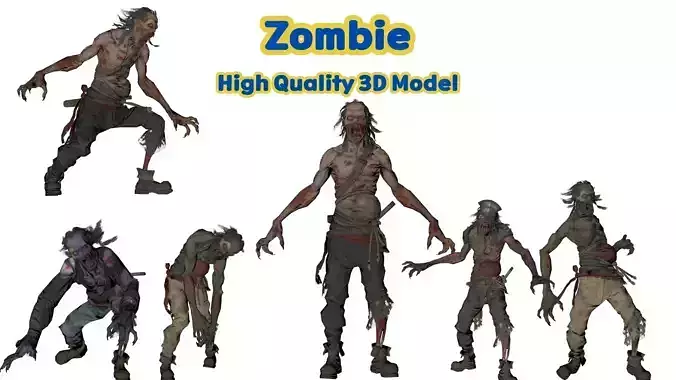 Realistic Zombie  Infected Creature 3D Model  Game Ready