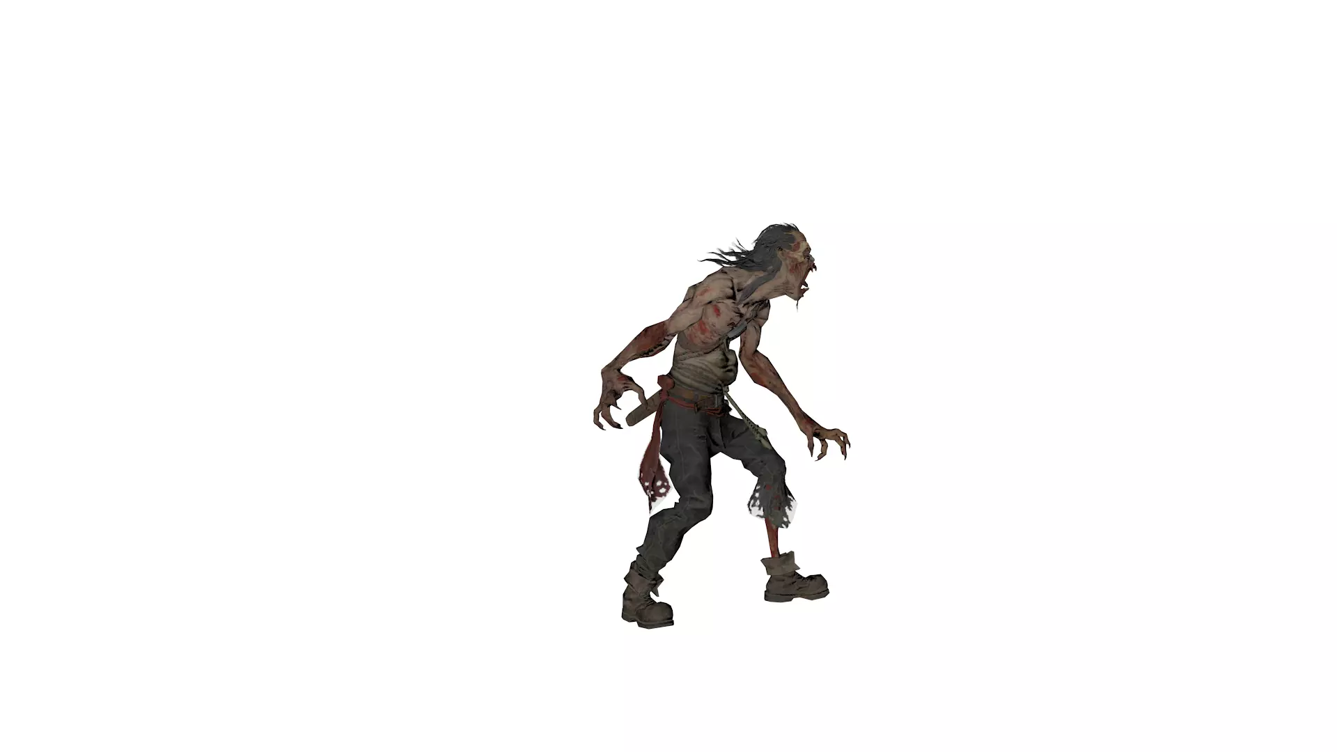 Realistic Zombie  Infected Creature 3D Model  Game Ready Low-poly 3D model_1