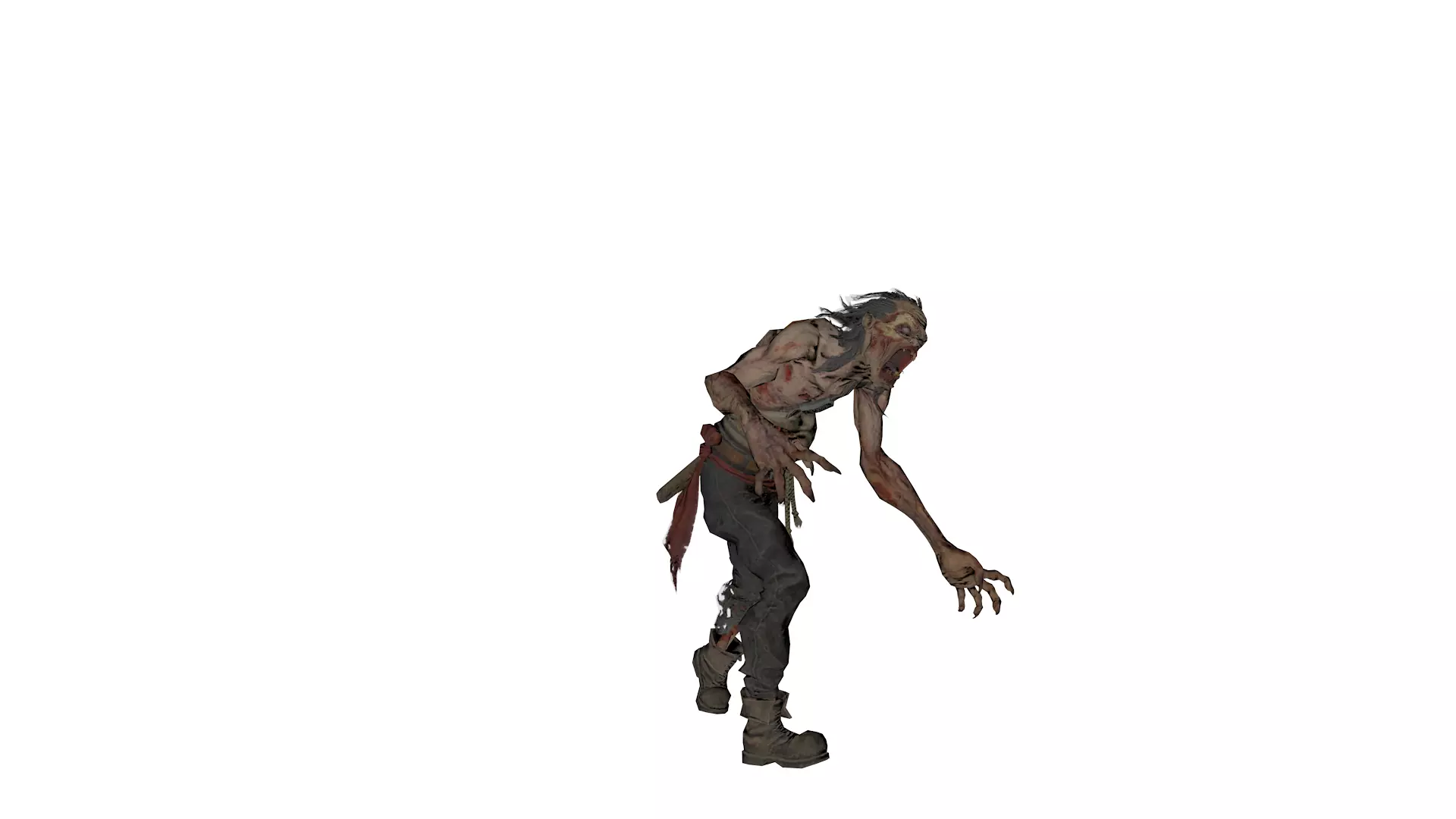 Realistic Zombie  Infected Creature 3D Model  Game Ready Low-poly 3D model_11