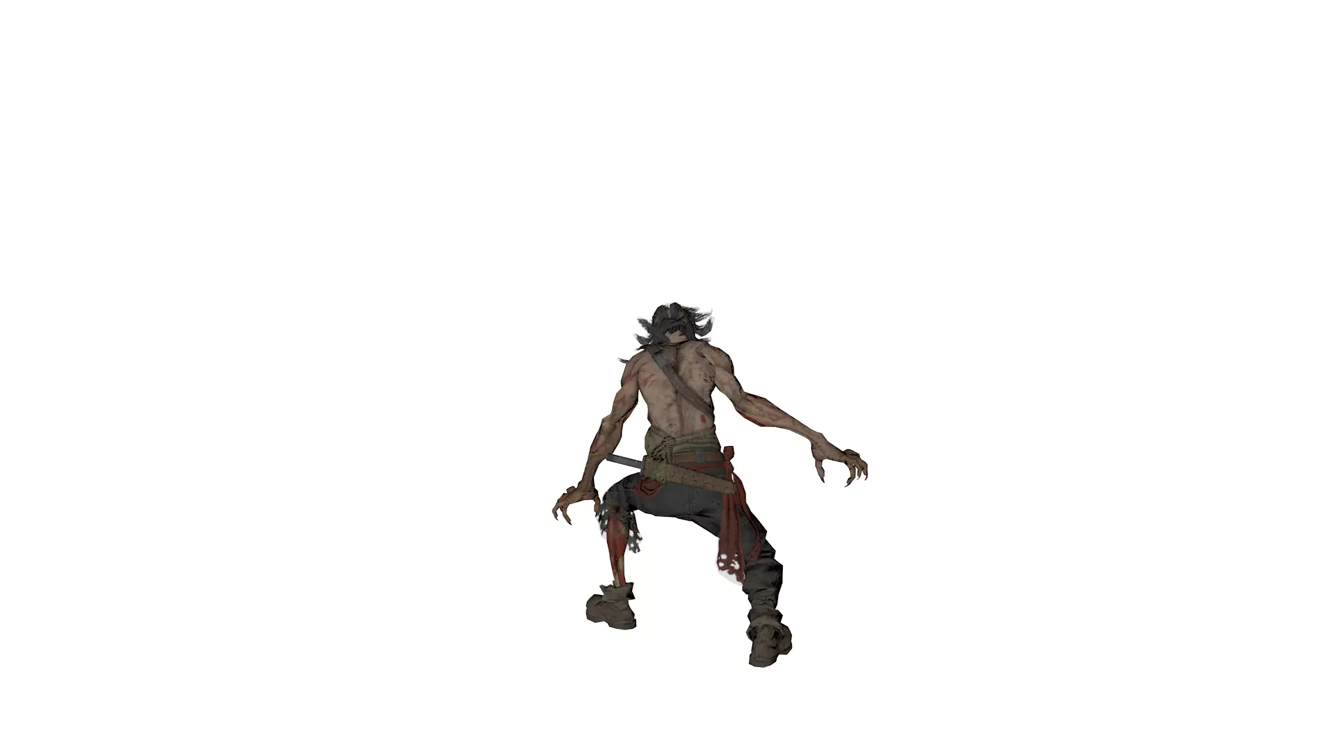 Realistic Zombie  Infected Creature 3D Model  Game Ready Low-poly 3D model_4