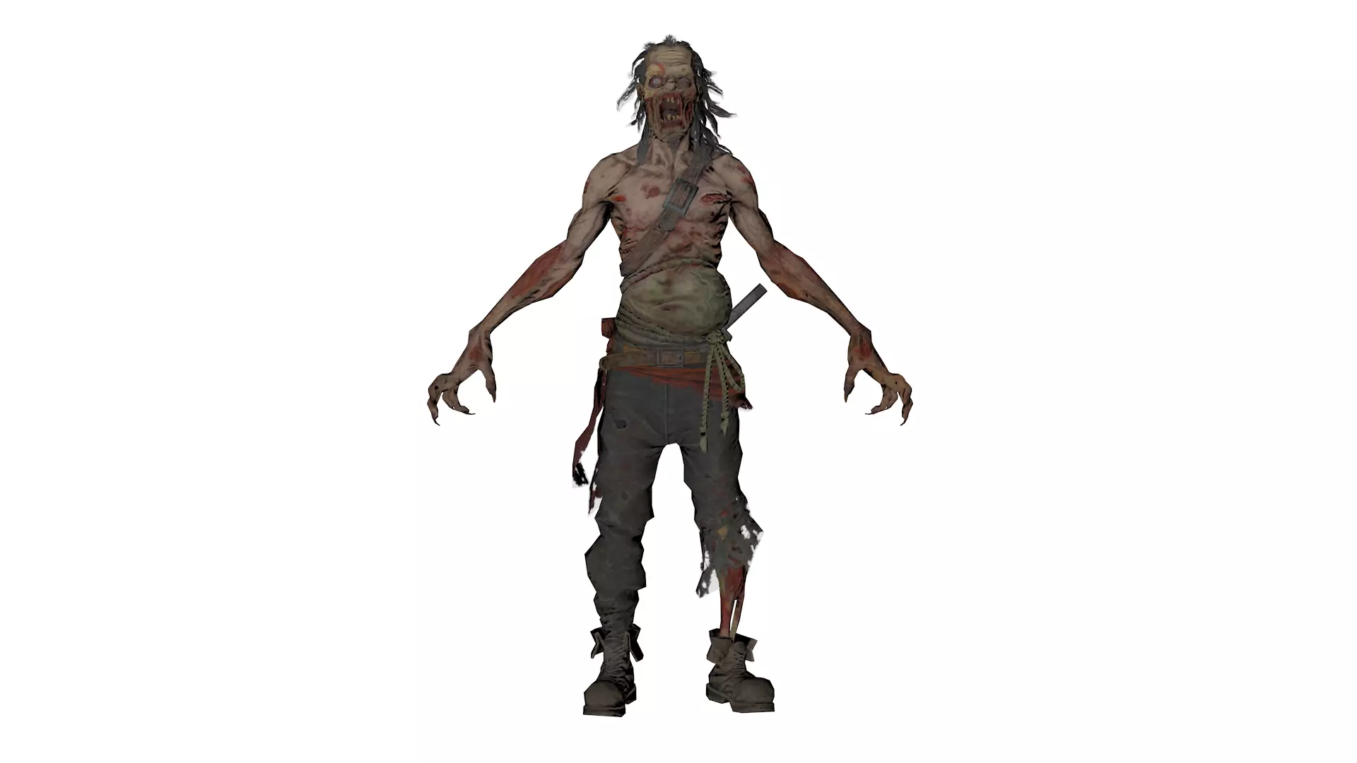 Realistic Zombie  Infected Creature 3D Model  Game Ready Low-poly 3D model_20
