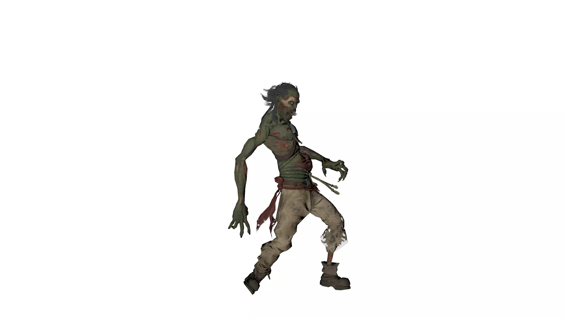 Realistic Zombie  Infected Creature 3D Model  Game Ready Low-poly 3D model_15