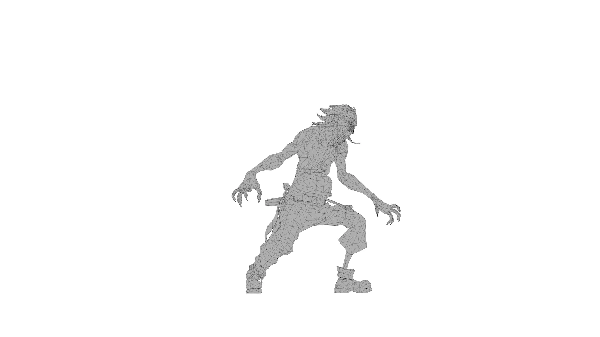 Realistic Zombie  Infected Creature 3D Model  Game Ready Low-poly 3D model_6