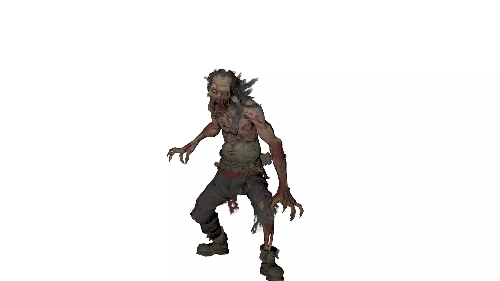 Realistic Zombie  Infected Creature 3D Model  Game Ready Low-poly 3D model_3