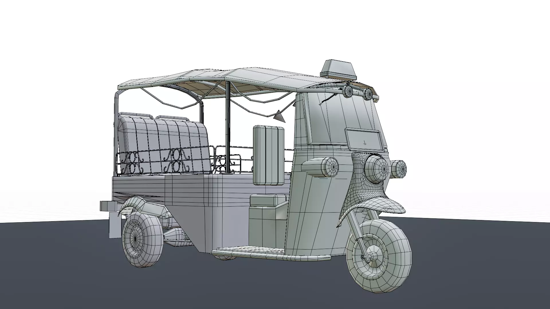 Tuk Tuk Taxi - Game Ready Asian Taxi Low-poly 3D model_18