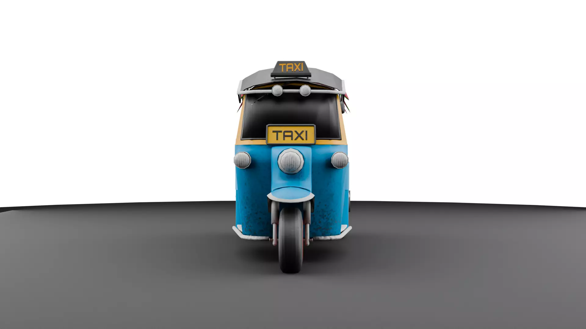 Tuk Tuk Taxi - Game Ready Asian Taxi Low-poly 3D model_5