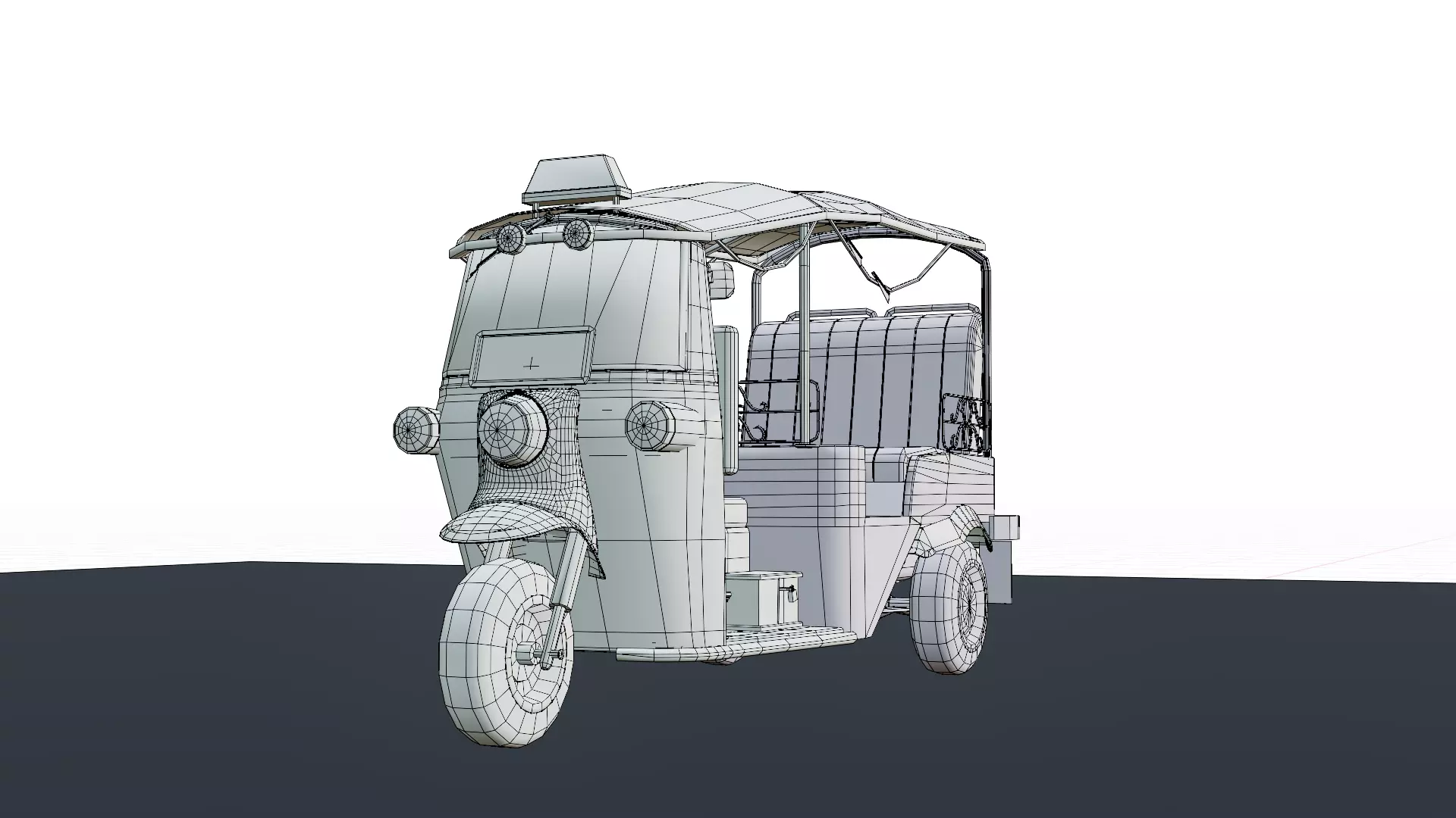 Tuk Tuk Taxi - Game Ready Asian Taxi Low-poly 3D model_15