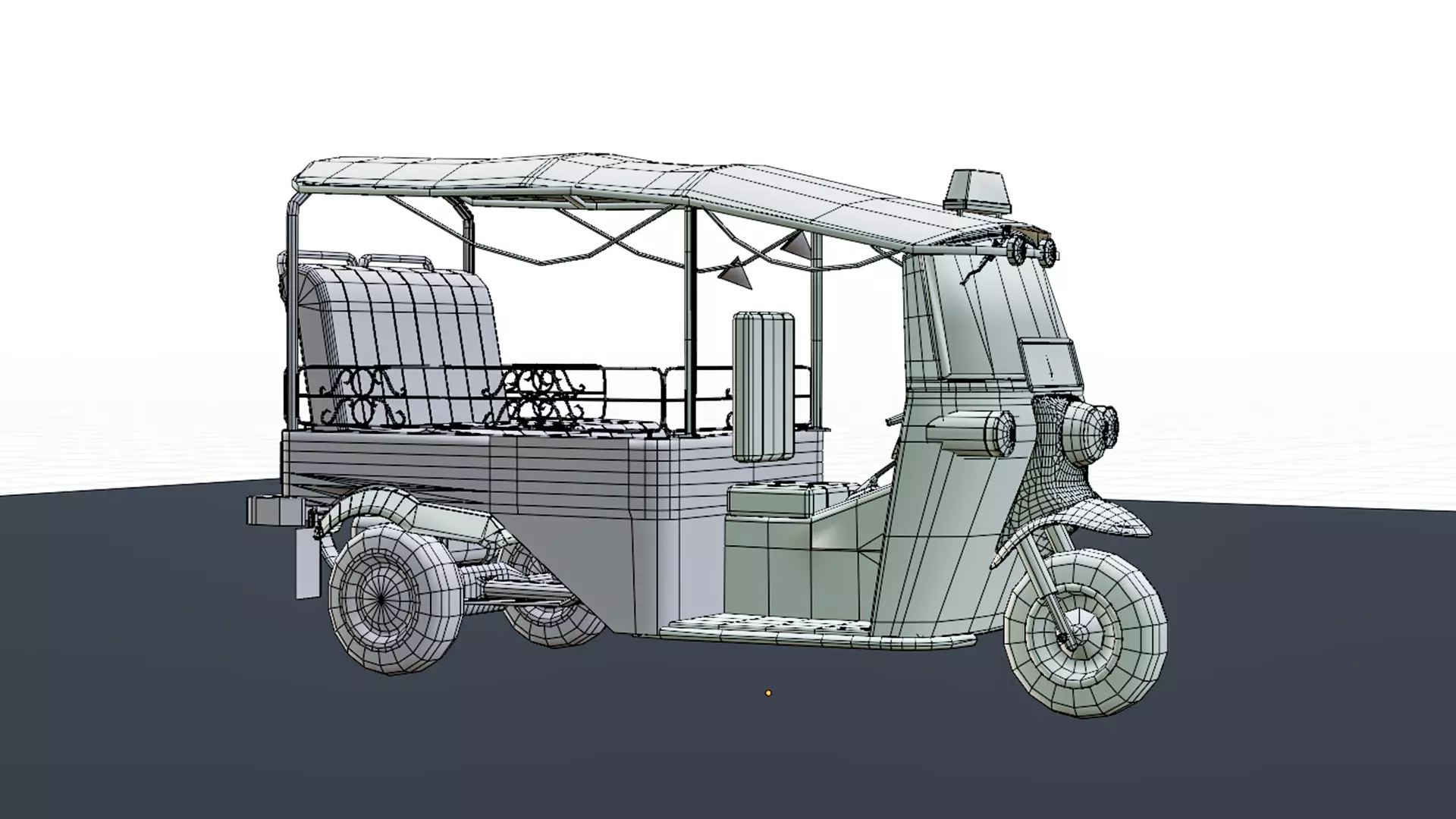 Tuk Tuk Taxi - Game Ready Asian Taxi Low-poly 3D model_13